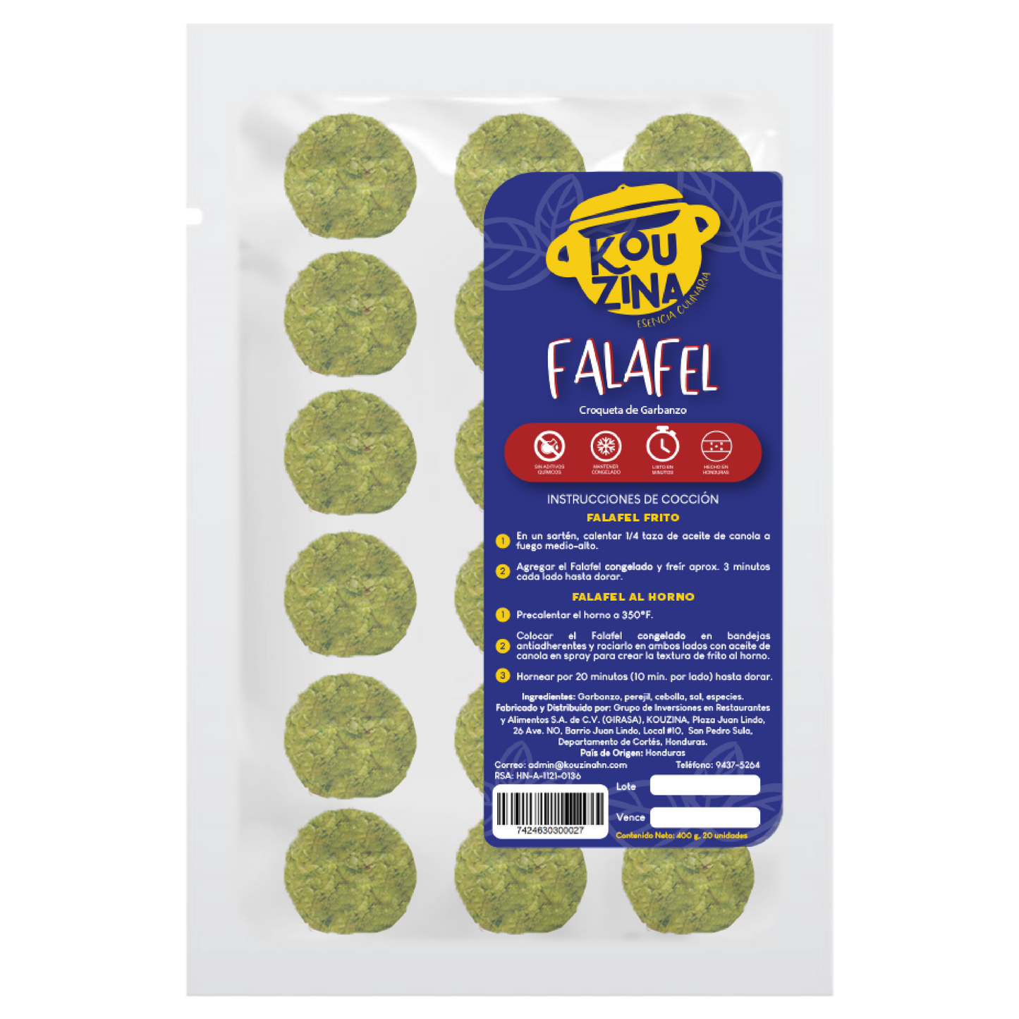 Falafel - croqueta de garbanzo en Honduras