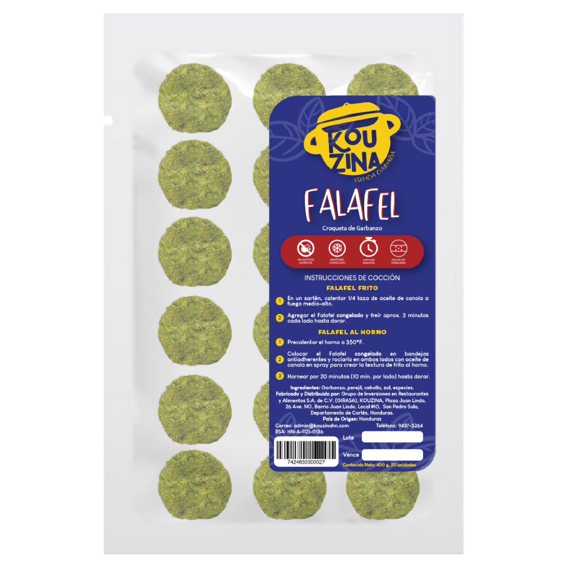 Falafel - croqueta de garbanzo en Honduras